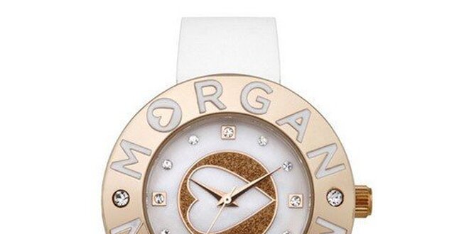 Pozlátené hodinky so srdiečkom Morgan De Toi