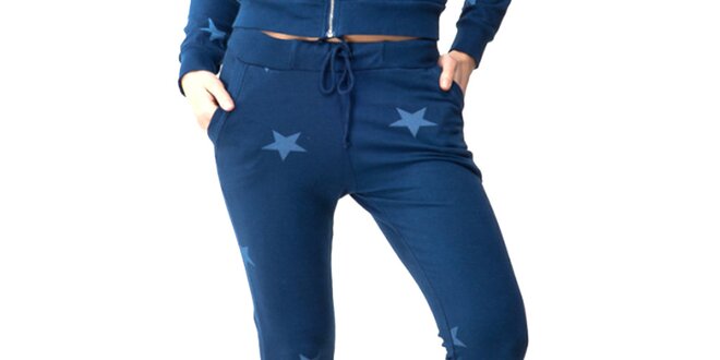 Dámska modrá súprava s hviezdičkami - mikina a nohavice Sixie