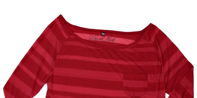 Dámske červené tričko s prúžkami Fresh Made