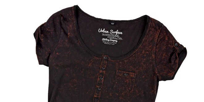 Dámske čierne tričko s náprsným vreckom Urban Surface