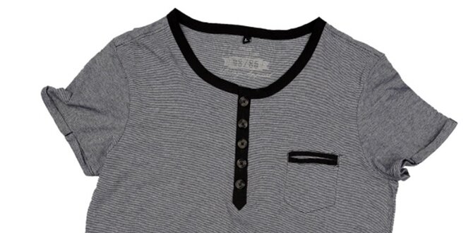 Pánske šedo-čierne tričko s krátkym rukávom 98-86