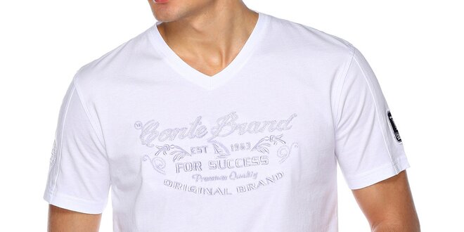 Pánske biele tričko s nápisom M. Conte