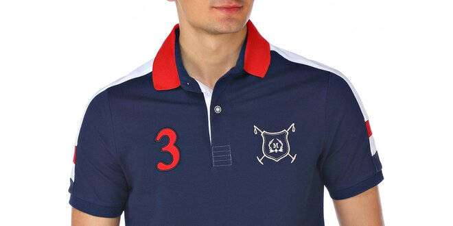 Pánske modré polo tričko s číslicou M. Conte