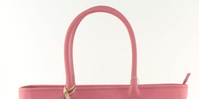Dámska ružová kabelka so smotanovým strapcom Pierre Cardin