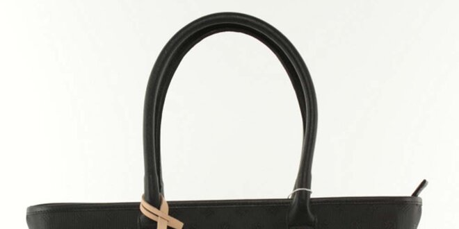Dámska čierna kabelka s béžovým strapcom Pierre Cardin