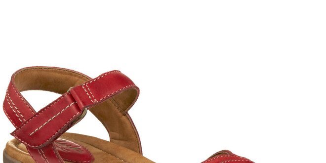 Dámske červené sandále s lístkami Clarks