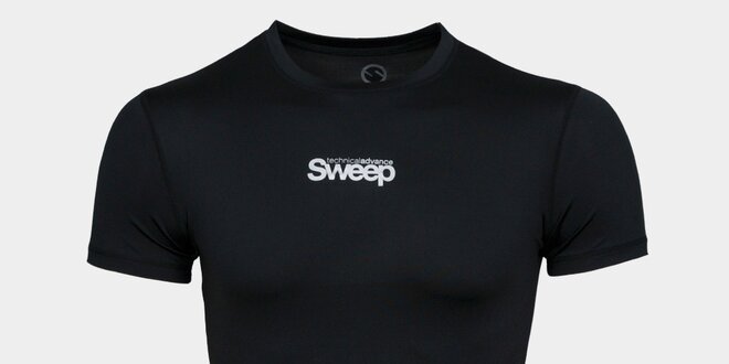 Pánske čierne tričko s nápisom Sweep