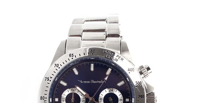 Pánske hodinky z nerezovej ocele s tmavo modrým ciferníkom Yves Bertelin