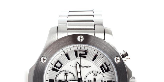 Pánske strieborné hodinky z nerezovej ocele Yves Bertelin