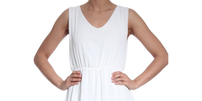 Dámske biele asymetrické šaty SforStyle