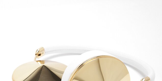 Sluchátka v bielej farbe so zlatými prvkami Frends