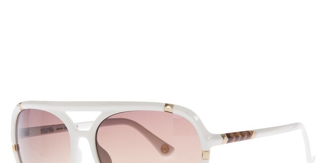 Dámske biele slnečné okuliare s jemným gradientným efektom Michael Kors