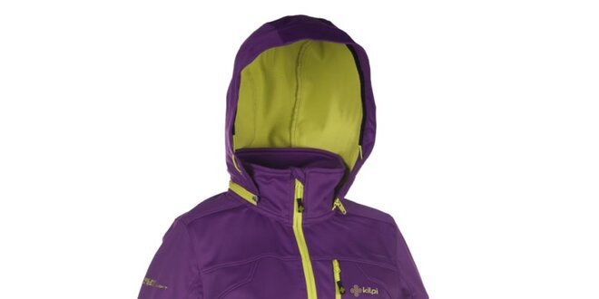 Dámska fialová softshellová bunda s kapucňou Kilpi
