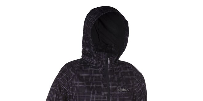 Pánska čierna softshellová bunda so vzorom Kilpi