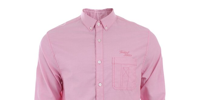 Pánska svetlo ružová košeľa s dlhým rukávom Timeout
