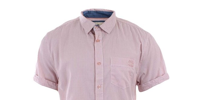 Pánska ružovo-biela košeľa s prúžkami Timeout