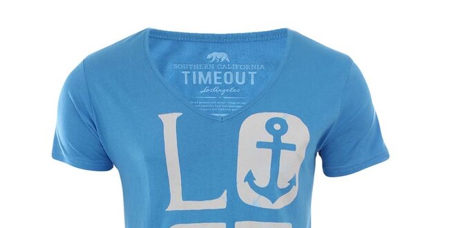 Pánske svetlo modré tričko s kotvou Timeout