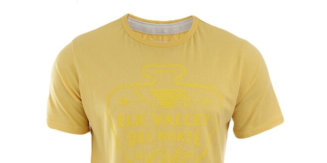 Pánske žlté tričko s potlačou Timeout