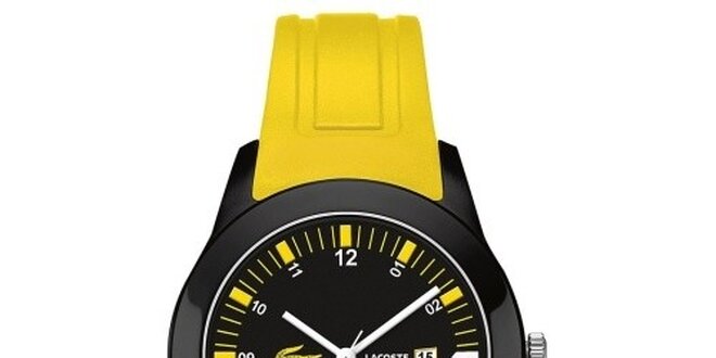 Pánske žlto-čierne hodinky Lacoste