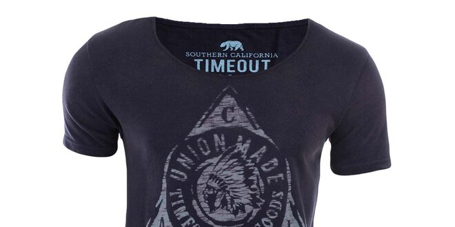 Pánske tmavo modré tričko s indiánom Timeout
