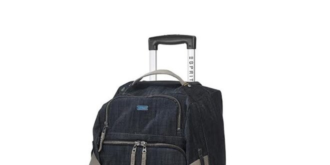 Džínsová cestovná taška na koliečkach Esprit