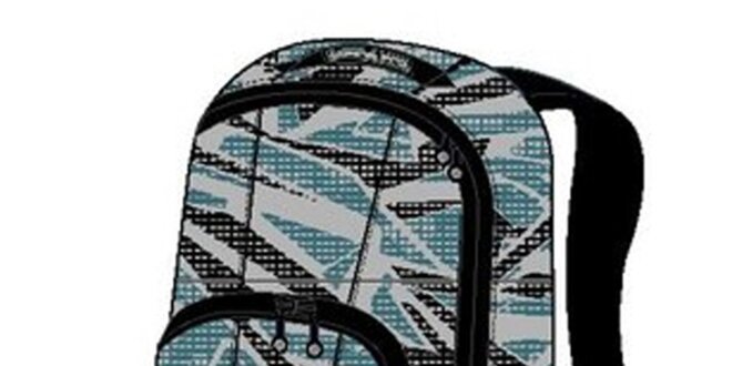 Bielo-čierno-modrý vzorovaný ruksak Alpine Pro