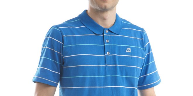 Pánske modré polo tričko s prúžkami Alpine Pro