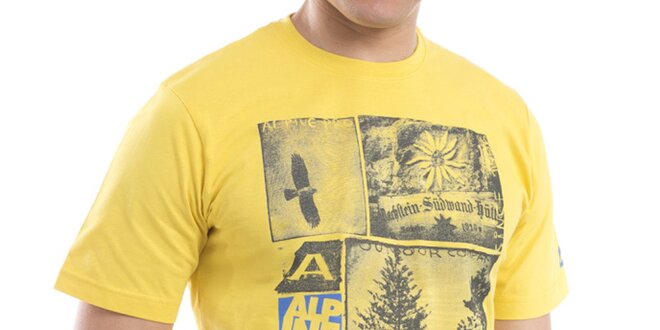 Pánske žlté bavlnené tričko Alpine Pro