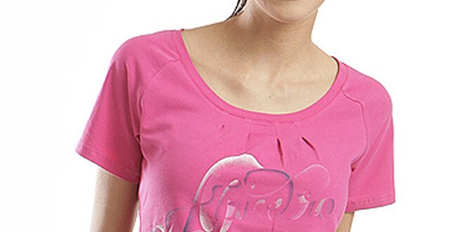 Dámske ružové tričko s farebnou potlačou Alpine Pro