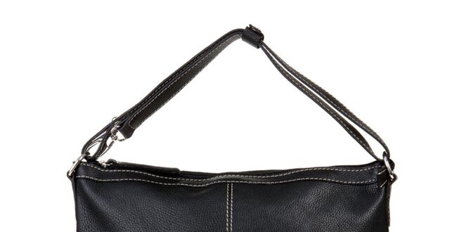 Dámska čierna kabelka s dvomi ozdobnými zipsami Giulia