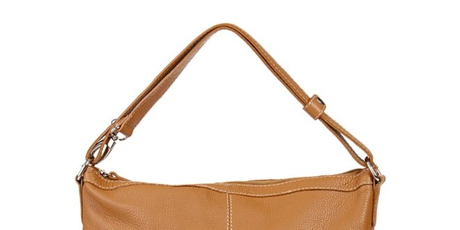 Dámska béžová kabelka s dvomi ozdobnými zipsami Giulia