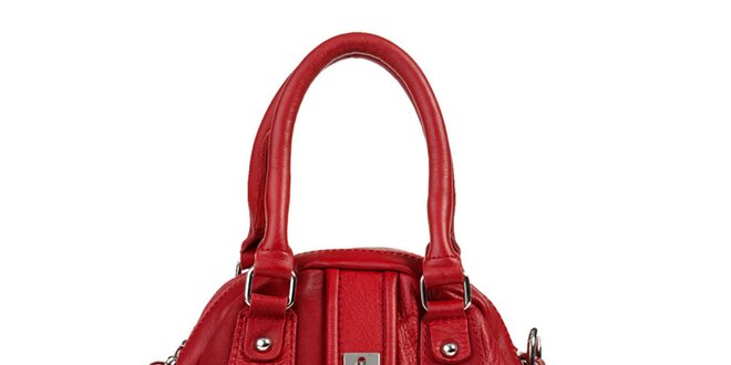 Dámska červená kožená kabelka so zámočkom Giulia