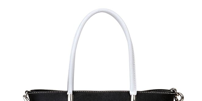 Dámska čierno-biela kabelka so zipsovým vreckom Giulia