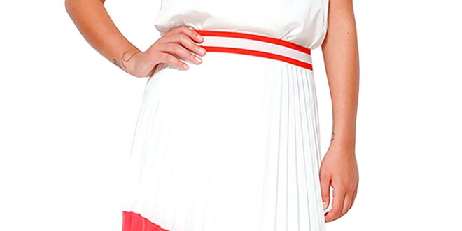 Dámska červeno-biela skladaná sukňa Dewberry