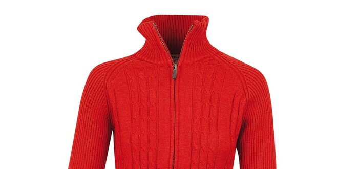 Dámsky červený sveter so zipsom Bushman