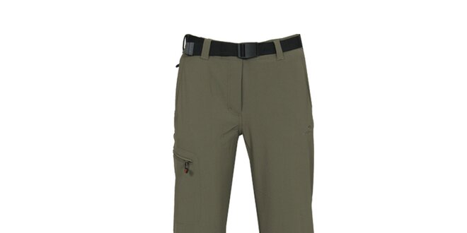 Dámske šedé funkčné nohavice so zipsami na nohaviciach Bergson