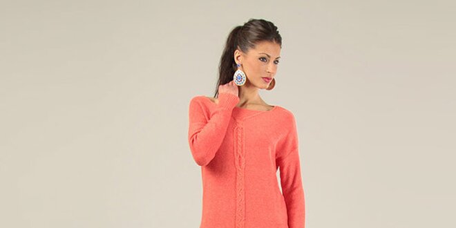 Dámsky korálový sveter s prekrýženým chrbtom Lili Lovely