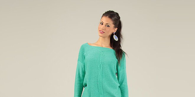Dámsky zelený sveter s prekrýženým chrbtom Lili Lovely