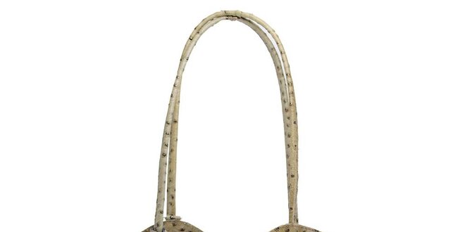 Dámska šedohnedá kožená kabelka s reliéfnym vzorom Florence Bags