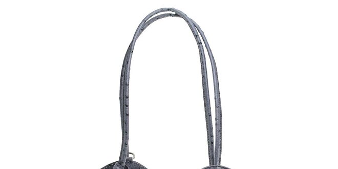 Dámska šedá kožená kabelka s reliéfnym vzorom Florence Bags