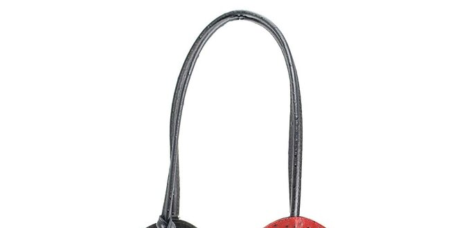 Dámska červeno-čierna kožená kabelka s reliéfnym vzorom Florence Bags