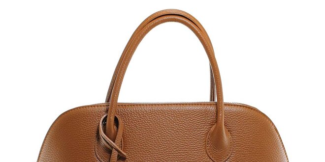 Dámska hnedá kožená kabelka s odnímateľným popruhom Florence Bags