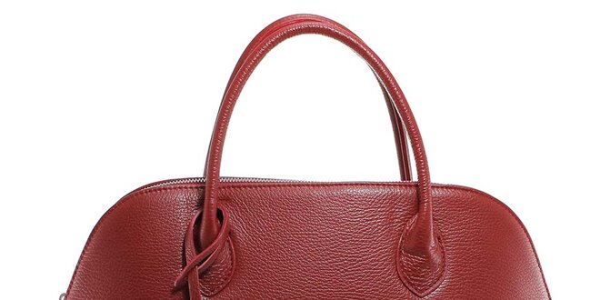 Dámska červená kožená kabelka s odnímateľným popruhom Florence Bags