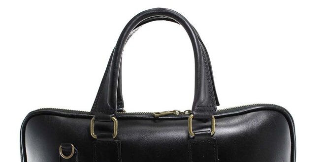 Čierna kožená kabelka Florence Bags