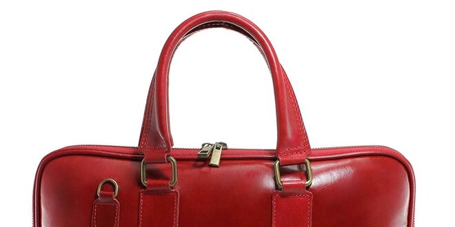 Červená kožená kabelka Florence Bags