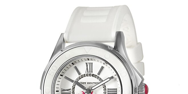 Dámske hodinky s bielym remienkom Juicy Couture