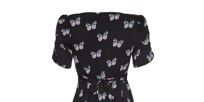 Dámske čierne šaty s motýlikmi Uttam Boutique