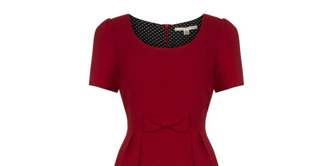 Dámske červené šaty s mašličkou Uttam Boutique