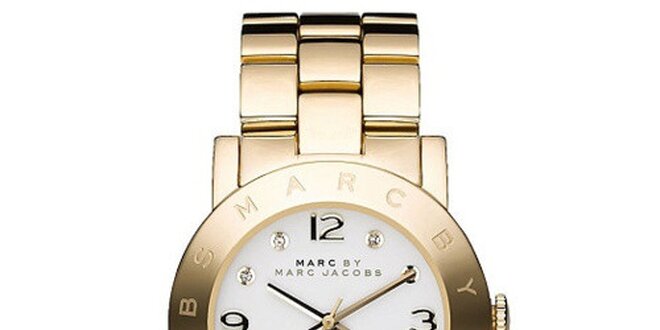 Dámske pozlátené oceľové hodinky so svetlým ciferníkom Marc Jacobs