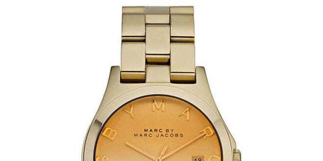 Dámske zlaté hodinky s nápisom Marc Jacobs